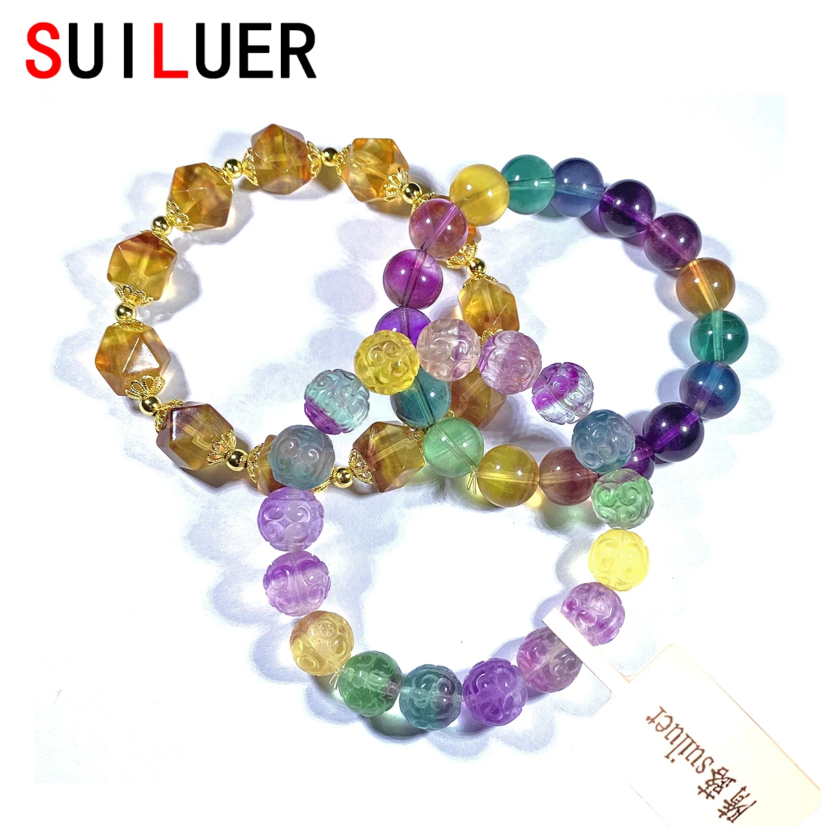 

2021 натуральный Изящные ювелирные Браслеты для женщин высокого качества с украшением в виде кристаллов флюорит Браслеты Китайский ключ узо...