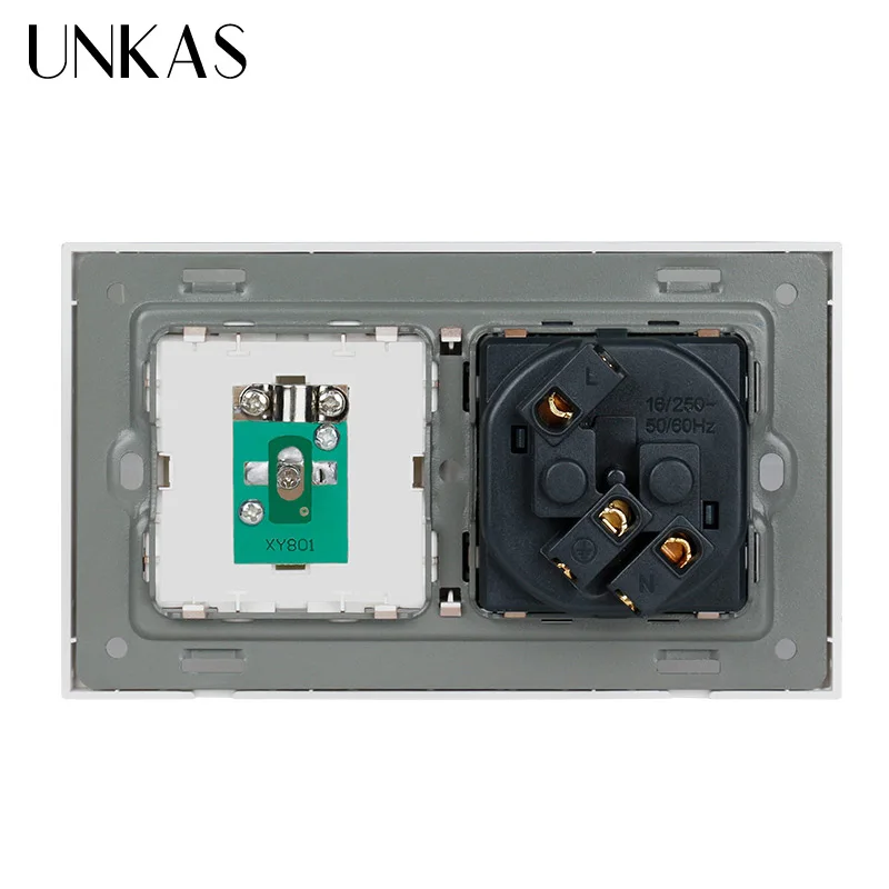 Французская стандартная настенная розетка UNKAS с заземлением 16 А + Женская ТВ из