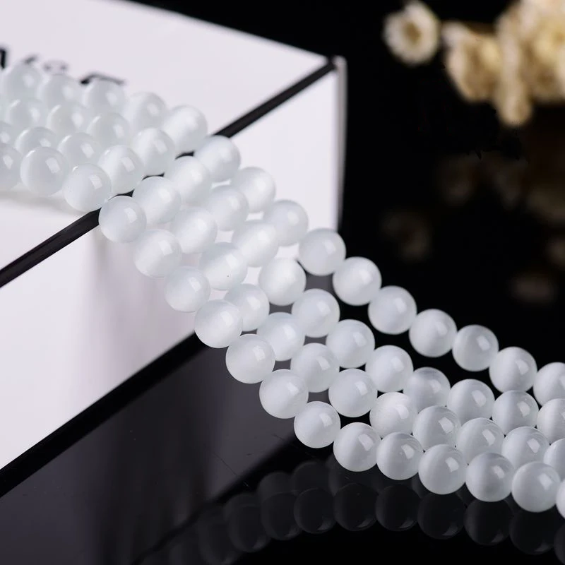 Женские круглые бусины с опалом SAEN стеклянные кошачий глаз 4/6/8/10/12 мм для