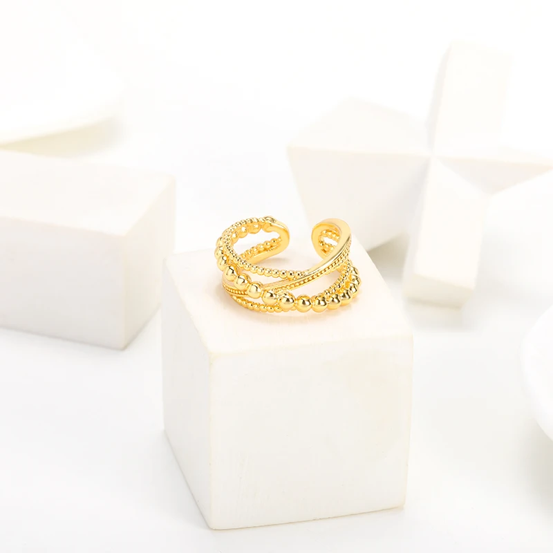 Женское кольцо с двойным крестом открытое геометрическое Ювелирное Украшение в