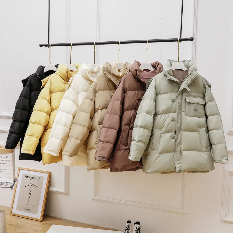

Loose and thick Dongdaemun down jacket women mid-length 2020 new Korean fashion anti-season white duck down jacket trend