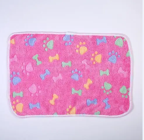 Light Rose Домашние животные зима использование подстилка для собаки коралловый флис теплый мягкий сенсорный большой размер спящие коты одеяло s коврики милый Принт домашних животных поставщик - Цвет: Light Rose