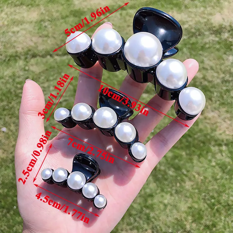 

Hyperbole Big Pearls Hair Claws Fashion Women Hair Accessories Girls Elegant Acrylic Clip Makeup Hair Styling Barrettes