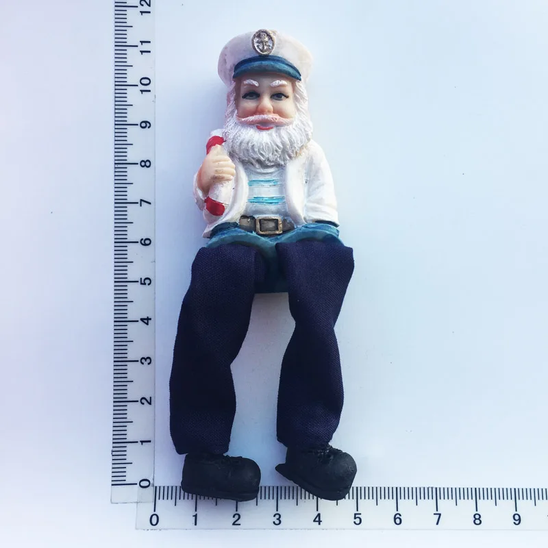 Creative Cartoon 3d Resin Captain Magnet Refrigerator Decor Mediterranean Malta Croatia Poland Tourist Fridge Souvenir | Дом и сад