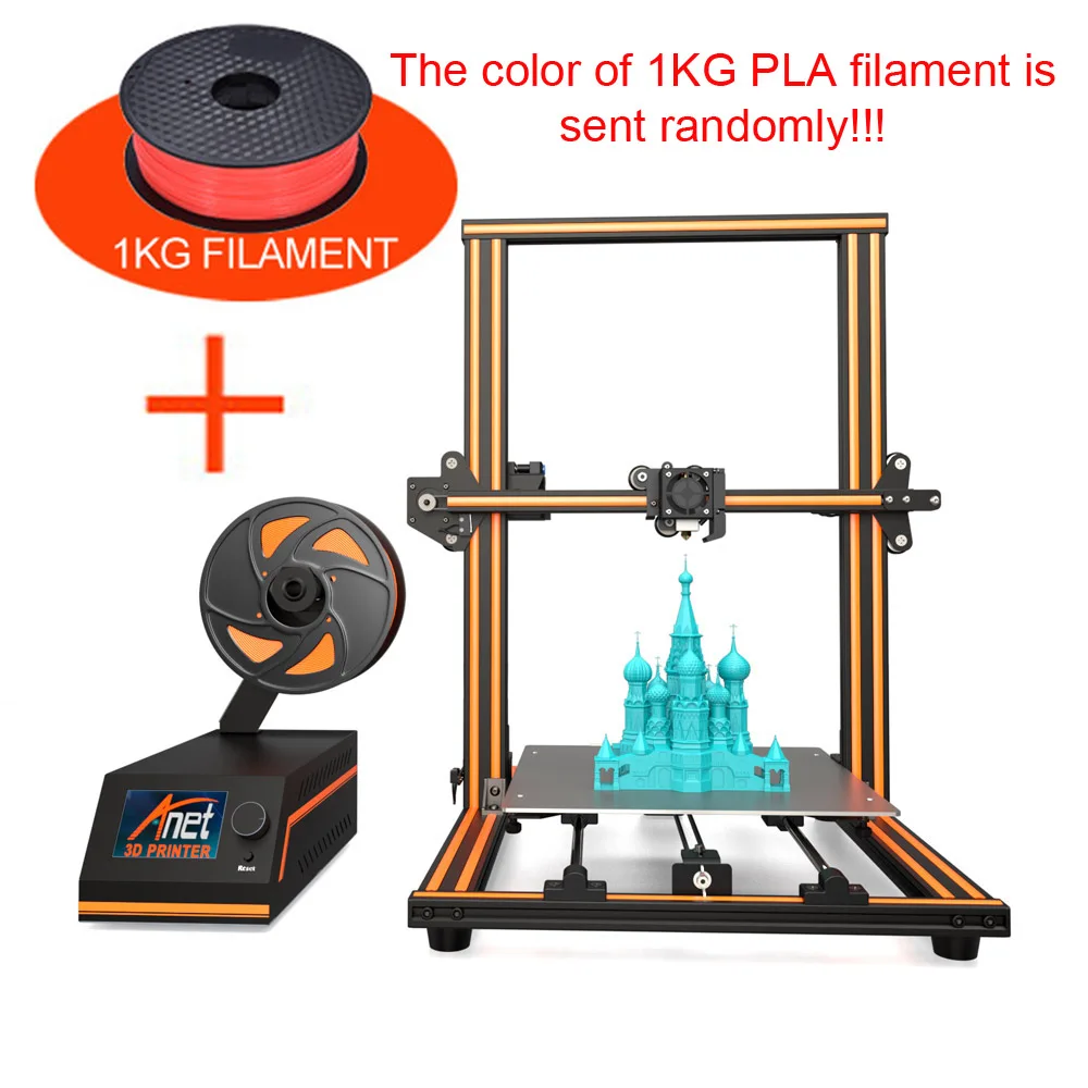 E16 with 1KG PLA Anet E16 Высокоточный DIY 3d принтер самостоятельная сборка 300*300*400 мм большой размер для печати рама из алюминиевого сплава автоматическая подача нити - Цвет: E16 with 1KG PLA
