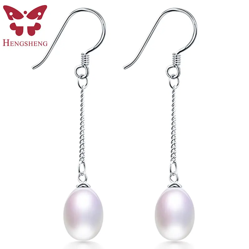 HENGSHENG 100% натуральная жемчужные серьги Лучшее качество длинные Модные fine jewelry
