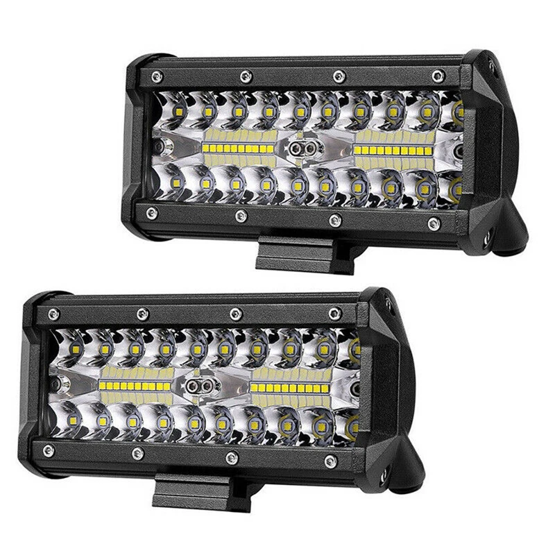 1Pcs 7 inch LED Bar Light 3 Rows Work Combo Beam for Driving Offroad Boat Car Tractor Truck 4x4 SUV 12V 24V Headlight - купить по