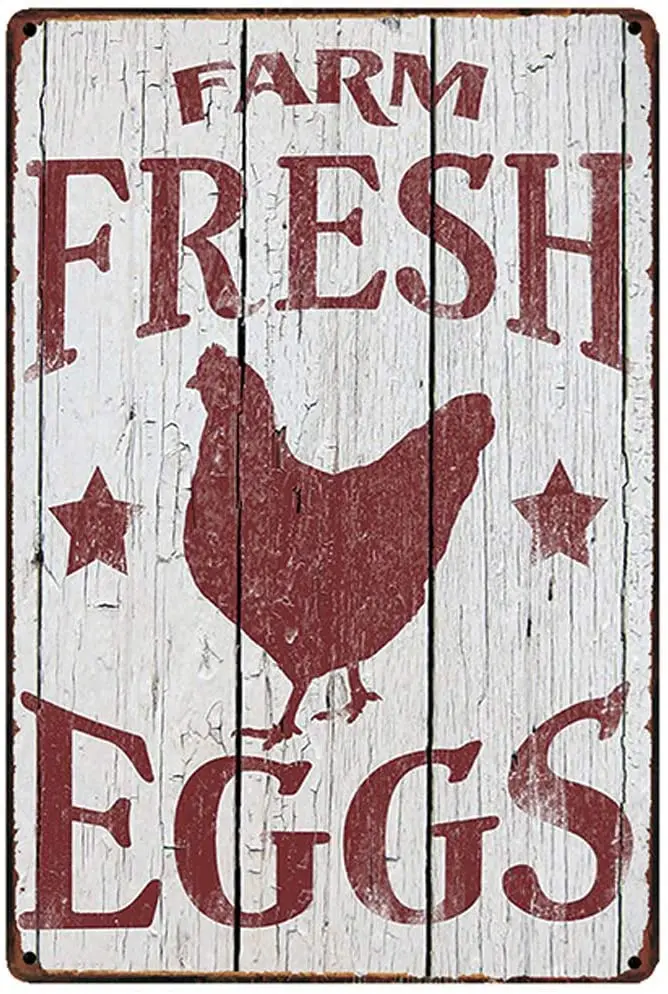 

Original Board De Farm Fresh Eggs Retro Metal Tin Sign Plaque Poster Wall Decor Art Shabby Chic Gift