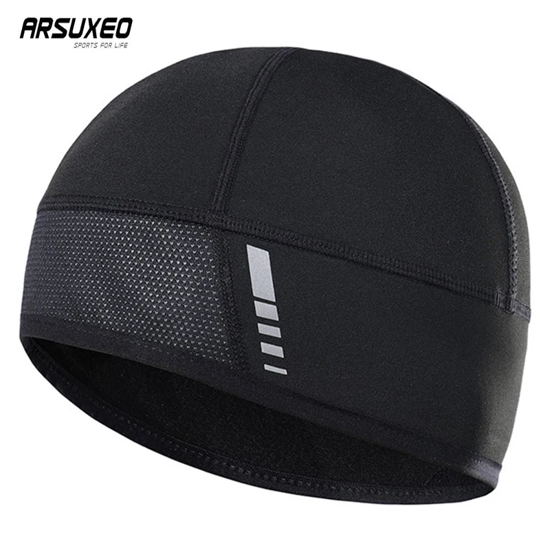 ARSUXEO Outdoor Cycling Cap Hiking Trekking Riding Hat Winter Sports Fleece Warm Bike Hat Breathable Windproof Bicycle Cap