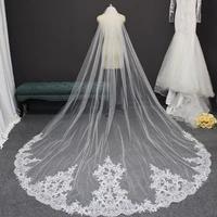 high quality lace wedding veil 3 meters long bridal veil with comb elegant veil for bride veu de noiva wedding accessories