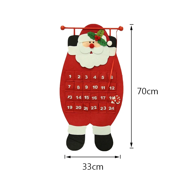 Рождественский календарь войлочная ткань новогодний домашний офис подвесные
