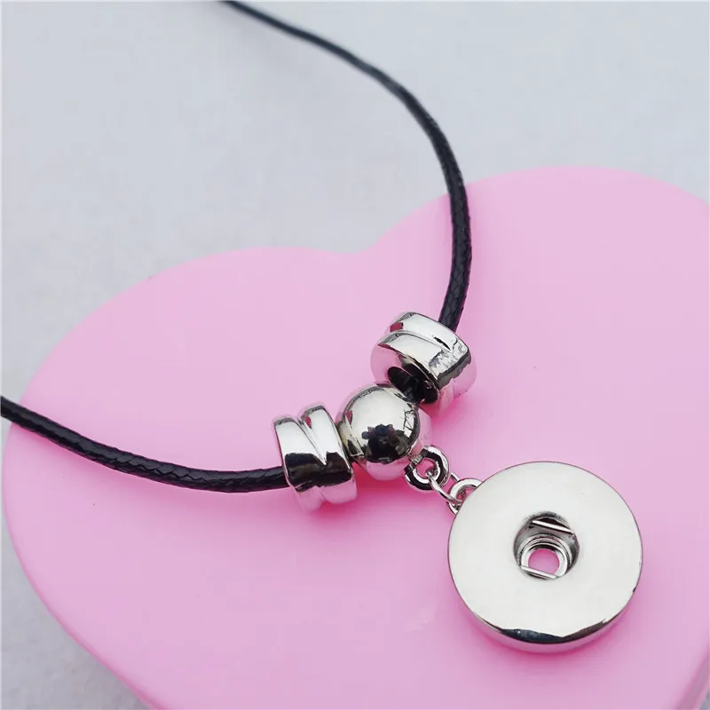 Простая черная веревка металлическая цепочка 18 мм кнопки ювелирные подвески |