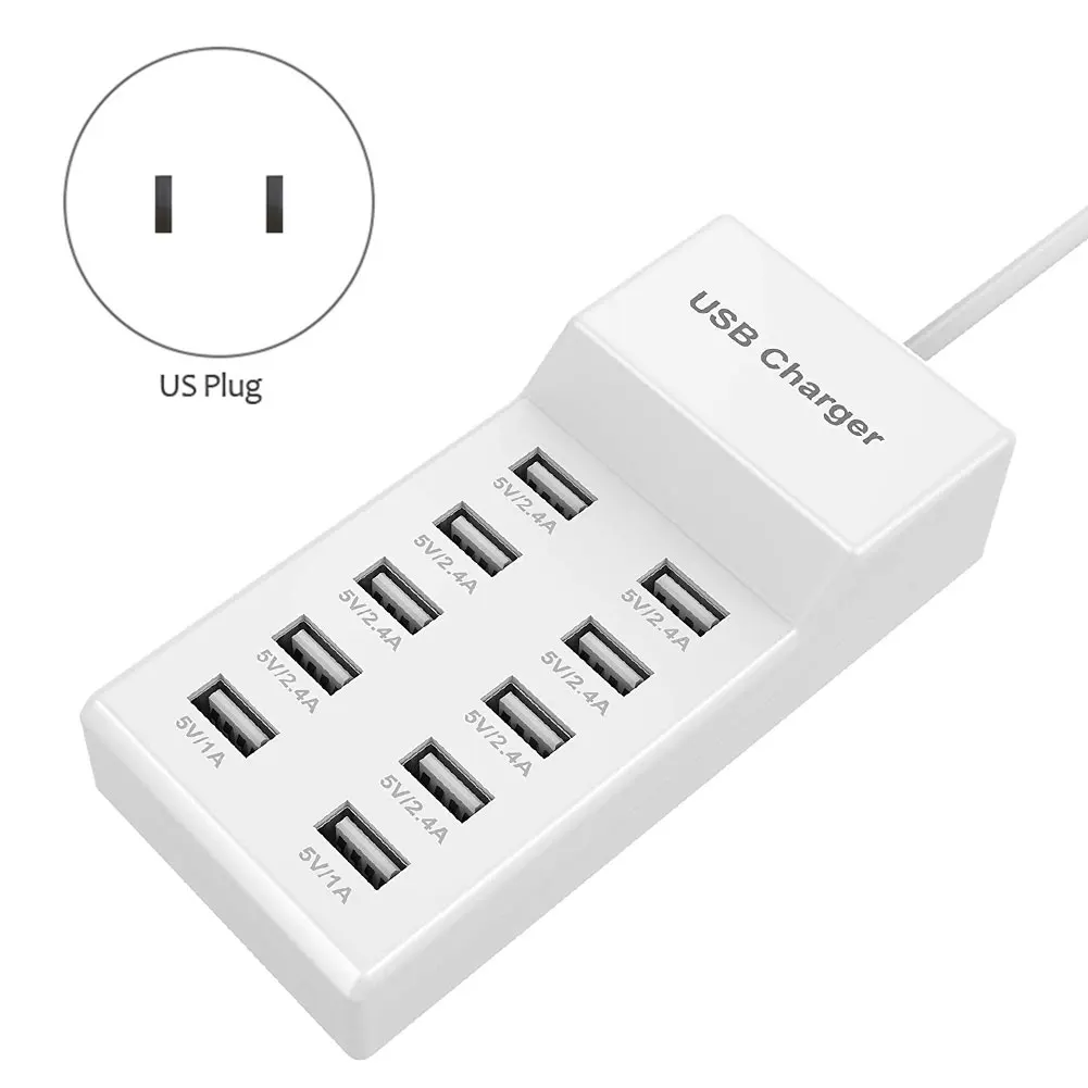 Сетевое зарядное устройство с 10 портами USB и поддержкой быстрой зарядки|Зарядные