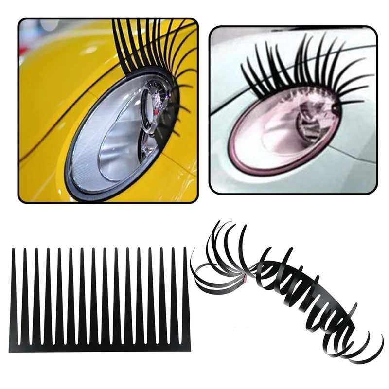 

car lash headlamps 3d beautiful adhesive pc eyelash material false car electric eye sticker car accessories Exterior details New
