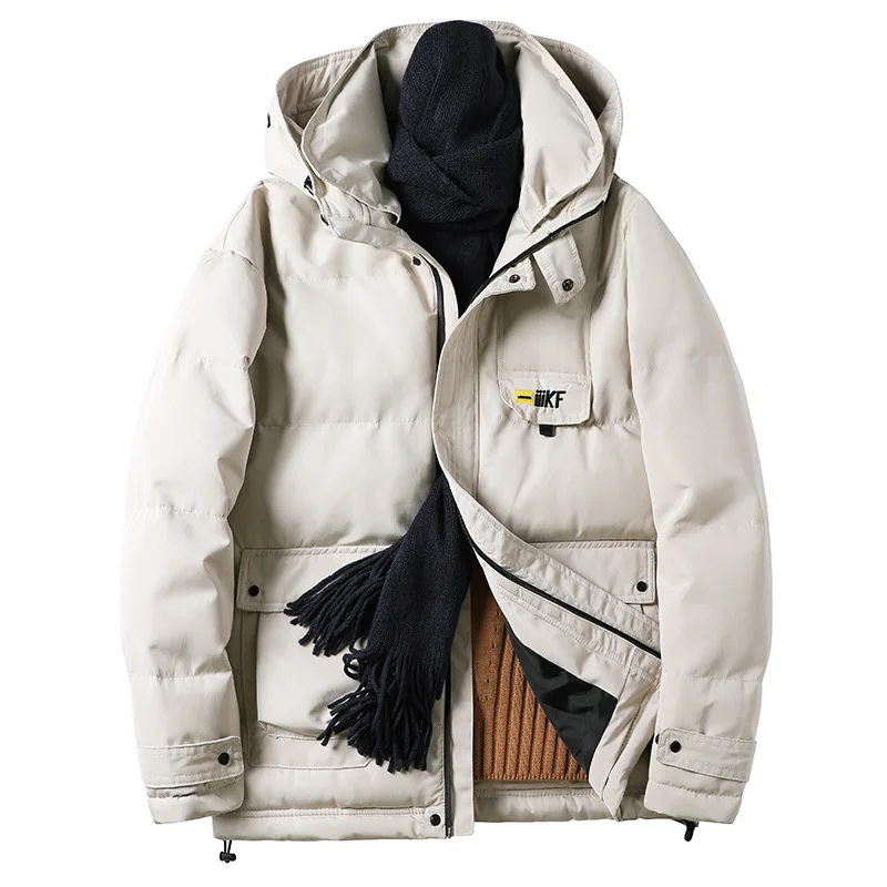 New Winter Men  Big Pockets Casual Jacket Hooded  Coat Solid Color 3 colors Thicken And Warm hooded Outwear Cotton clothes