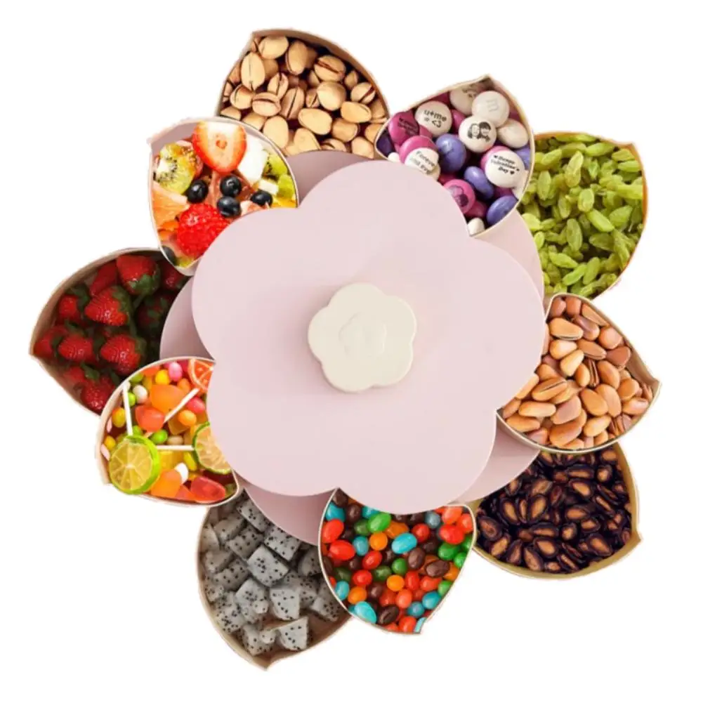 Креативный двухслойный Лепесток коробка для конфет орехи Чехол Коробка хранения