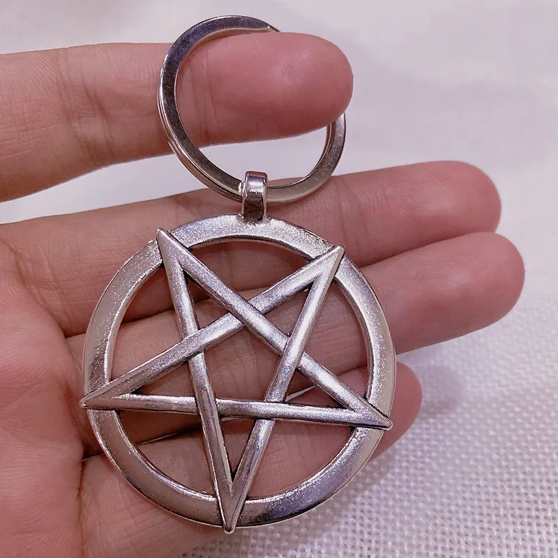 

Inverted Pentagram Pendant Satanic Symbol Down Pentagram Keychain Amulet Jewelry