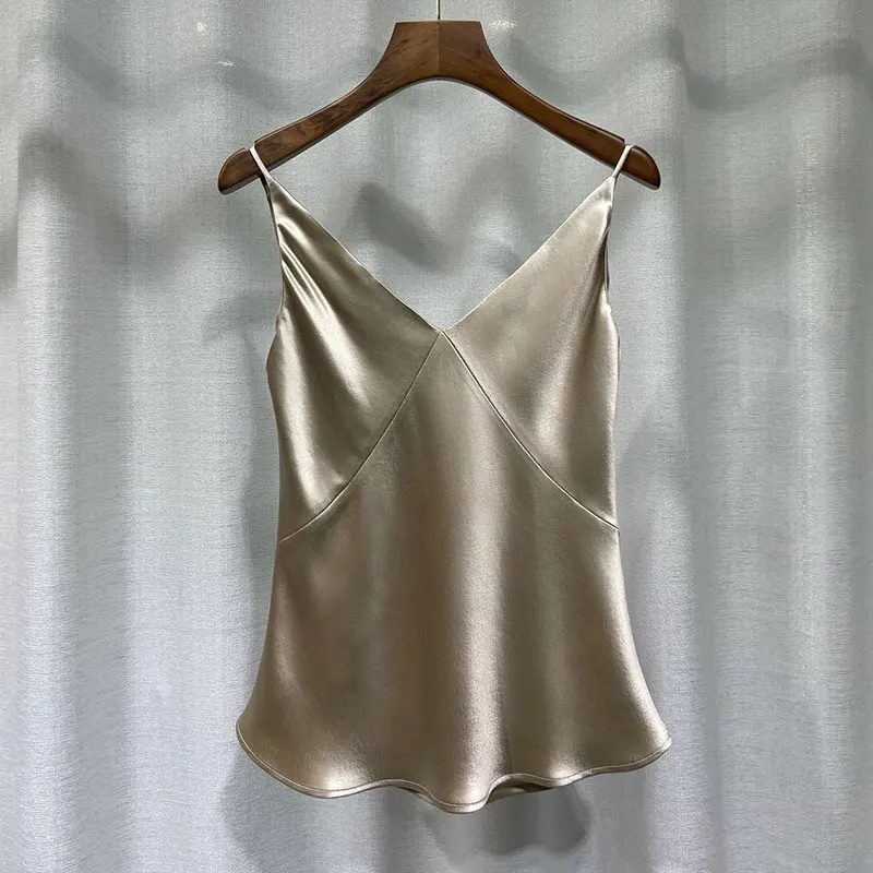 

Satin Face Acetic Acid Fabric Camisole Bottoming Summer Women Tops Women Style FIve Colors Tanks Soft Fall Properly For Girls