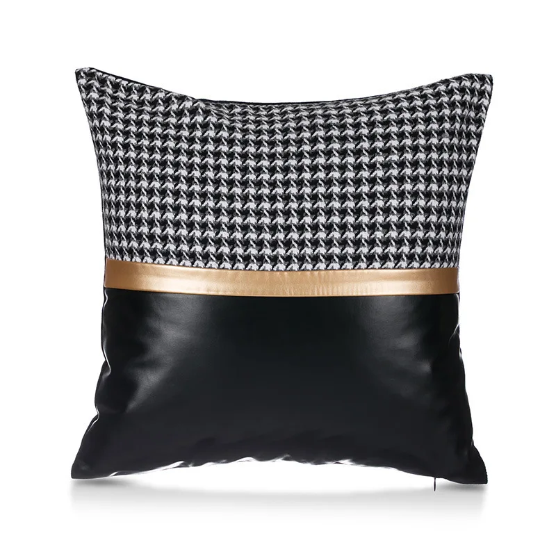 Modern PU Stitching Cushion Cover Patchwork Soft Comfortable Pillow Sofa Car Home Decorative Pillowcase 45x45cm/30x50cm | Дом и сад