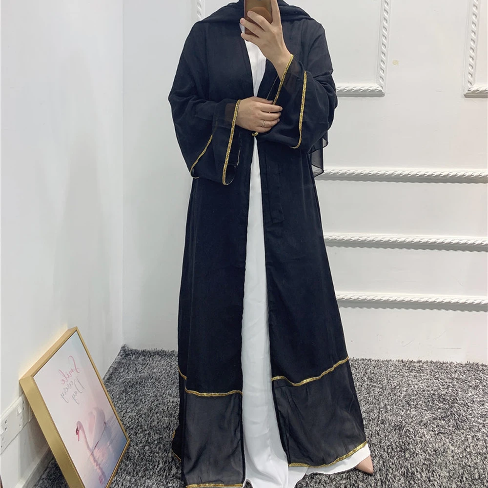 

Многоярусные открытые абаи для женского платья, женская скромная одежда Саудовской Аравии, кимоно, кардиган, одежда для Исламской пыли, Пов...