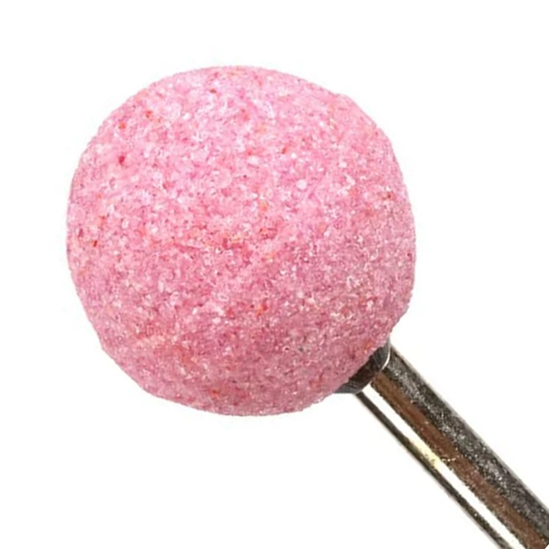 

20Pcs Pink 3mm Shank Ball Shaped Abrasive Mounted Stone Grinding Wheel Head Ceramic Grinding Burr Wheel Rotary Tools