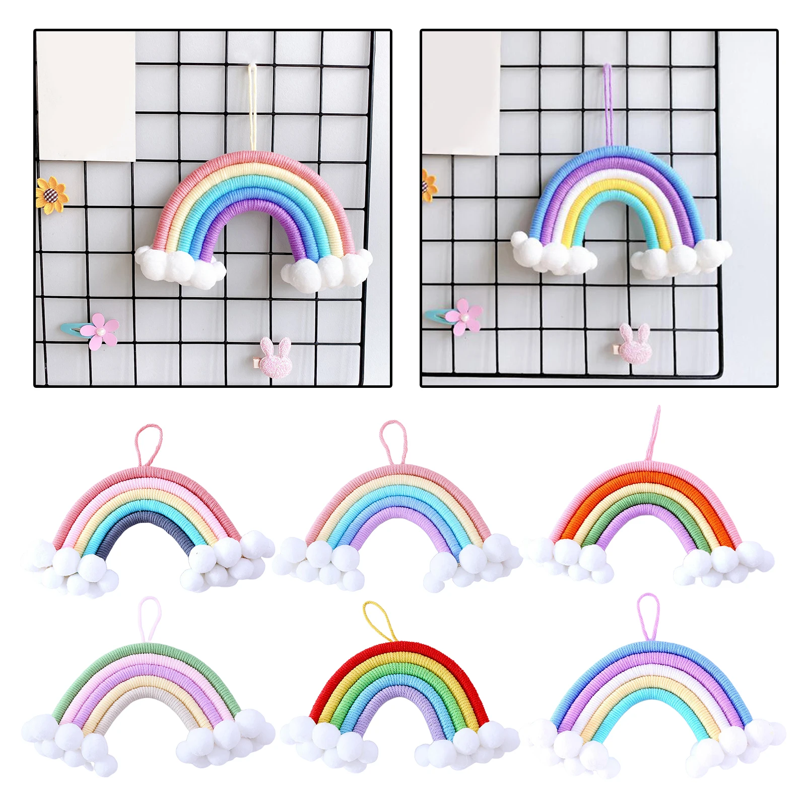 Тканый Радужный гобелен подвесной фон для детской комнаты украшение на стену