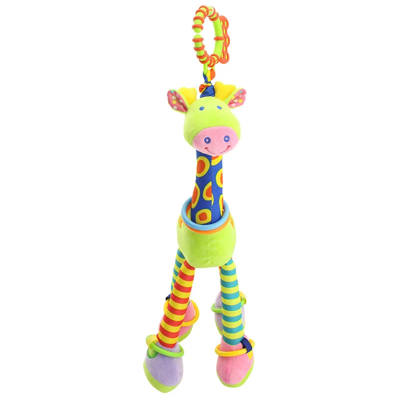 

Paper baby carriage hanging toy 0-1 year old safety teether giraffe bed bell