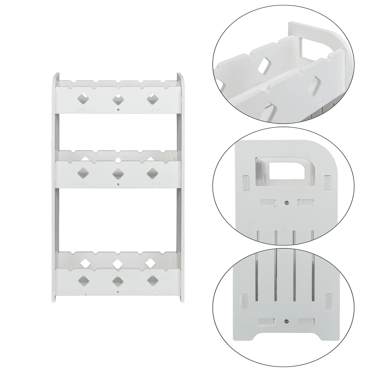 

3-tier Wood Plastic Board Bathroom Storage Rack White TB Sale