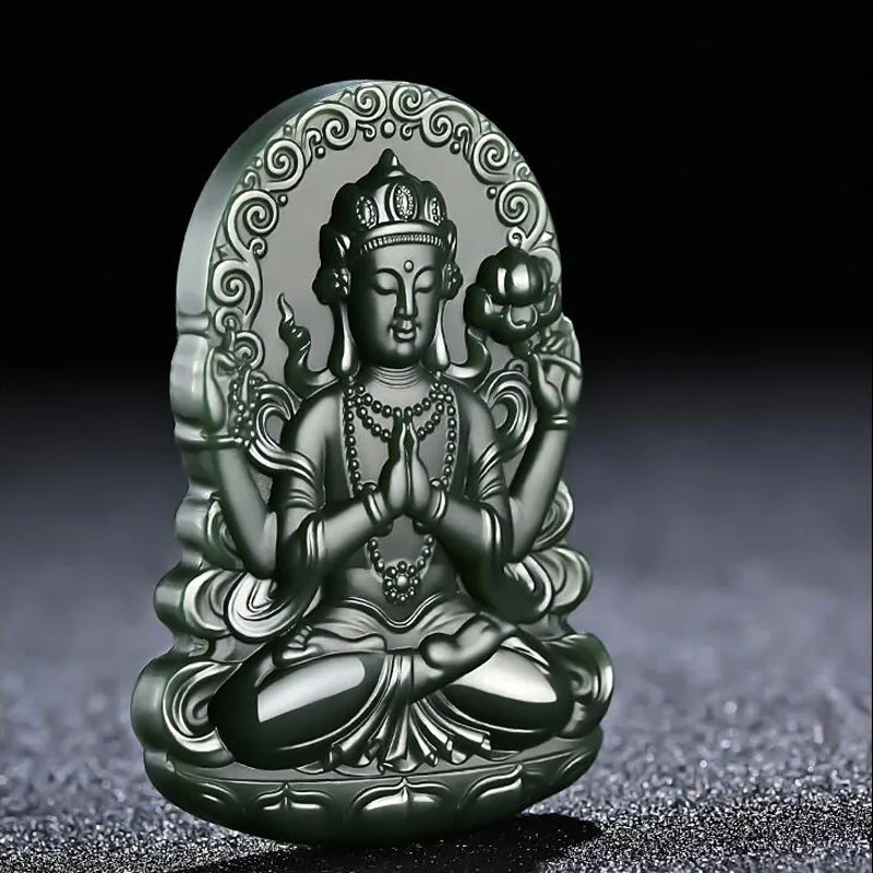 Натуральный подлинный кулон Hetian из нефрита подарок ожерелье Гуаньинь Брендовые