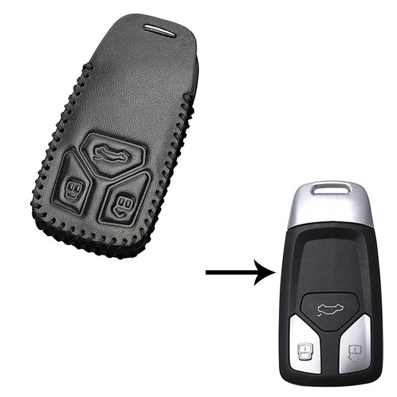 YOLU Car Key fob Cover Leather Case for Audi Q7/TT Bag Shell Red/Black/Blue | Автомобили и мотоциклы