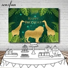 Декорации для фотосъемвечерние мальчиков в стиле сафари, джунглей, зеленые листья, золотые животные, жираф, Лев, дикий