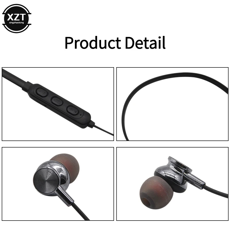 Магнитные Bluetooth наушники с шейным ободом беспроводные стерео спортивные