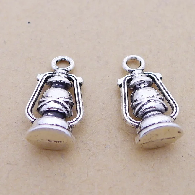 

Bracelet Charms Oil Lamp Charms Antique Silver Color 10*20mm 5 Pieces