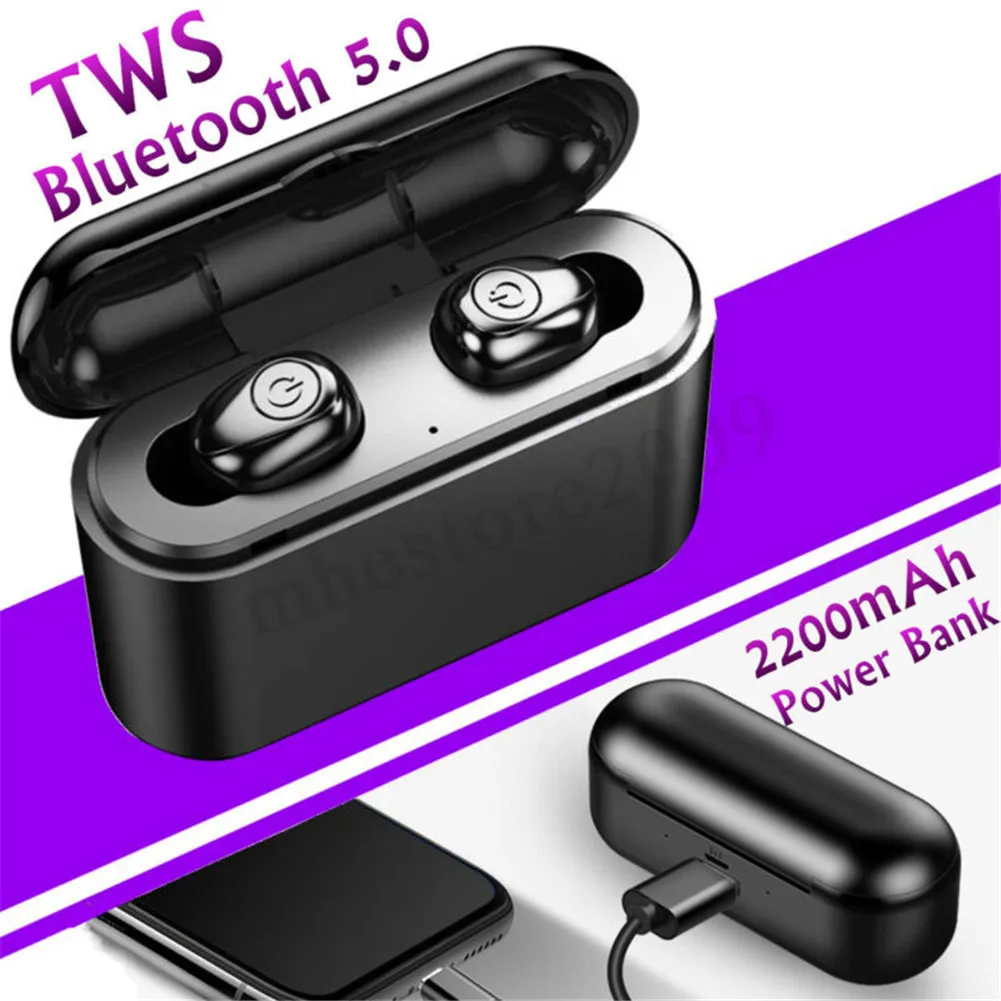 Bluetooth 5,0 наушники-вкладыши беспроводные TWS стереонаушники HiFi водонепроницаемые с зарядным устройством для телефона ПК ноутбука