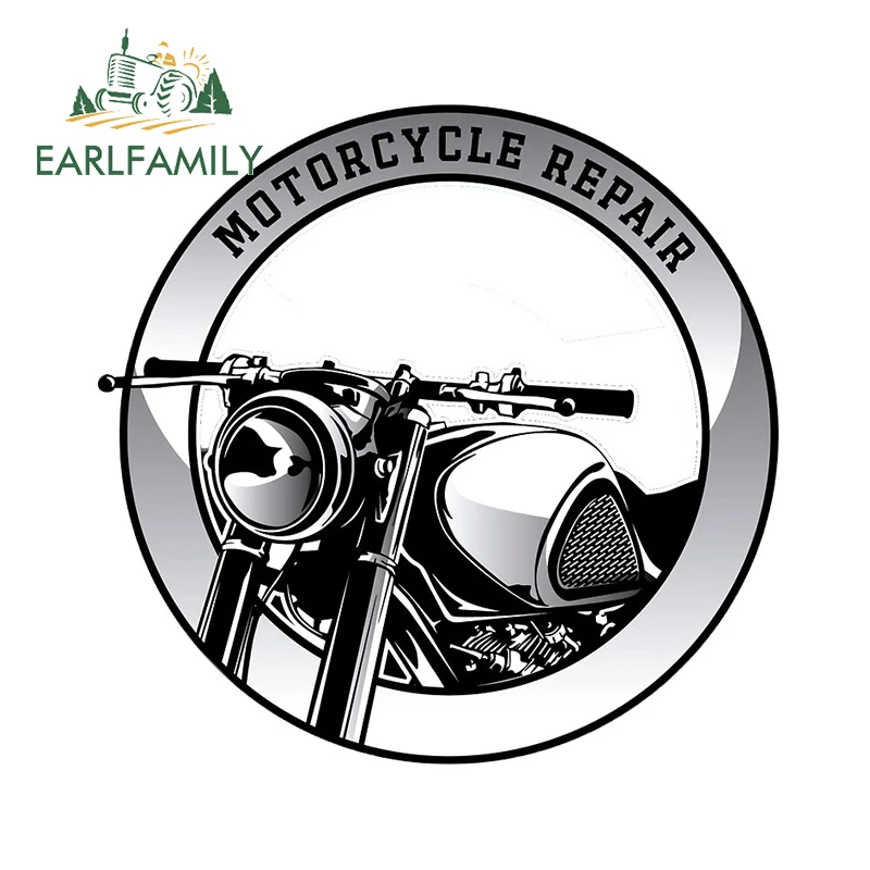

EARLFAMILY 13cm x 11.8cm for Motocycle Repair Logo Car Stickers Waterproof Creative Decoration Window Trunk Decal for Vehicle