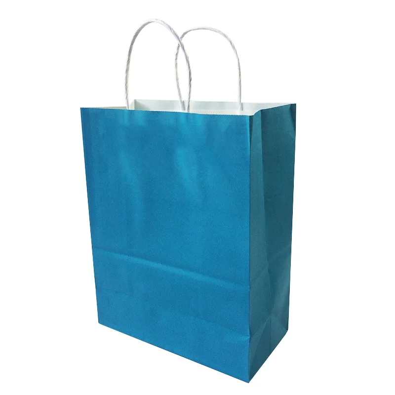 

600pcs free for Express or special line Kraft Paper Bag With Handle Wedding Party Recyclable Paper 27*21*11cm Bright Color