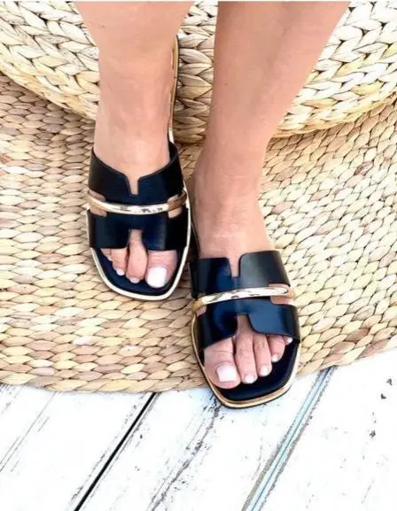 

2021SummerNew Women's Simple and Elegant Splicing SandalsTrend Beach Soft Bottom Fashion Leisure Hot Sale Woman Slippers 5KE200