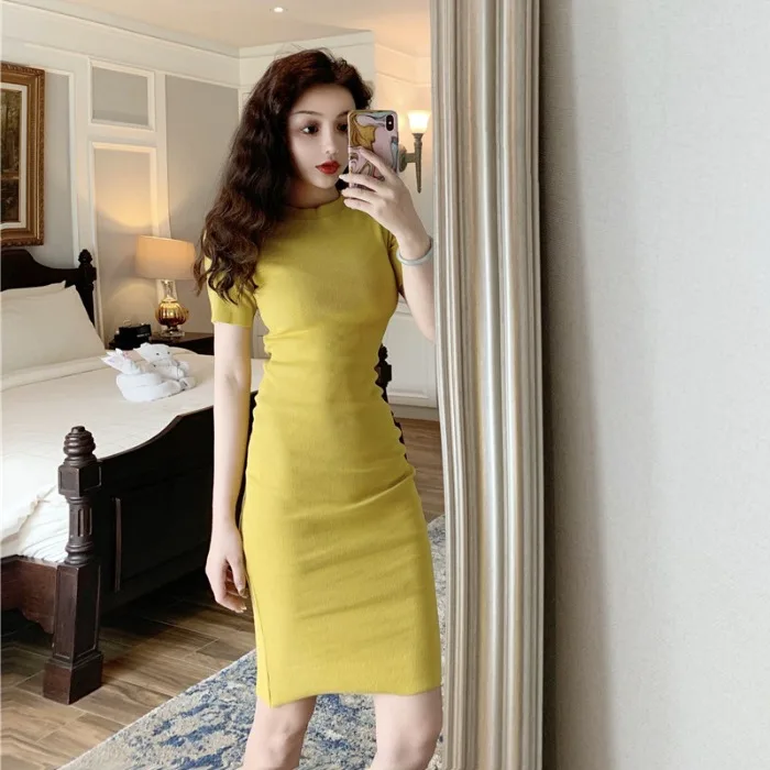 

New Hot Women's Spring Autumn Short Sleeve Knit Casual Sweater Female Plus Size Sweaters For Women pullovers Sweater dress