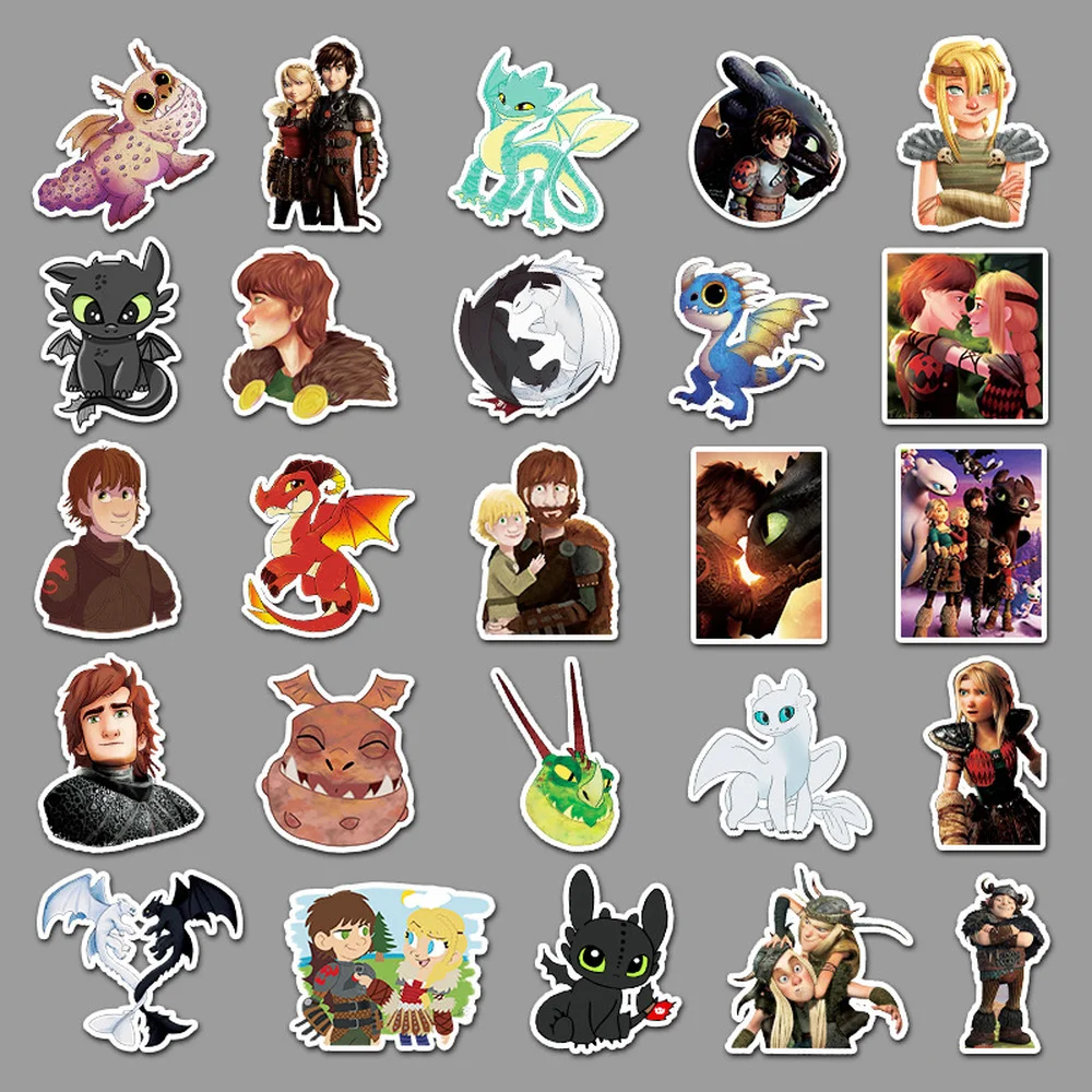 

10/50PCS How to Train Your Dragon Vinyl Waterproof Stickers Kids Adult Luggage Laptop Bike Skateboard DIY Graffiti Sticker