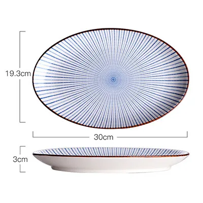 12 inch fish plate Керамика с суповую тарелку, производство Китай японский Стиль блюдо фарфоровая десертная тарелка посуда торт основные блюдо в стиле вестерн Еда пластина 6/8/10/12 дюймов - Цвет: 12 inch fish plate