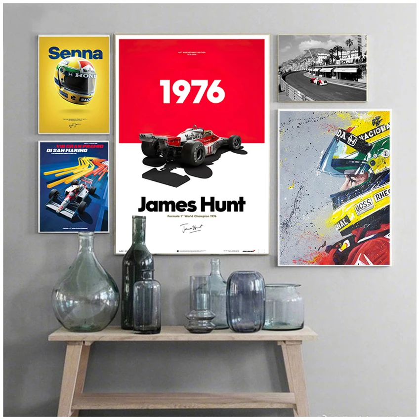 Постеры для украшения стен Айртон Сенна F1 формула макларена чемпион мира