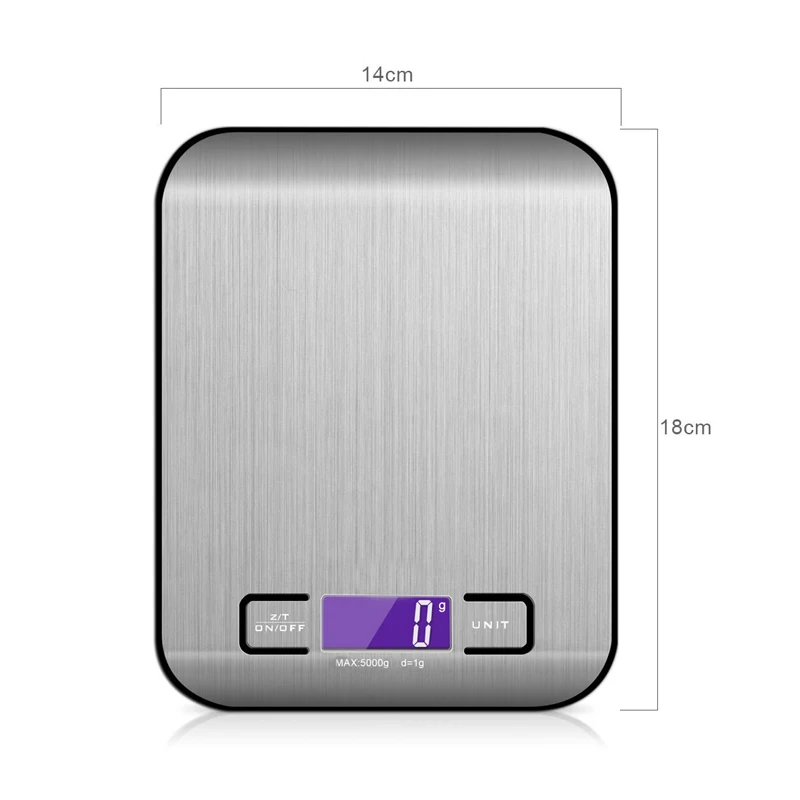 

Digital Kitchen Scales Stainless Steel 5kg LED Electronic Precision Food Diet Scale For Cooking Measurement Kitchen Accessories