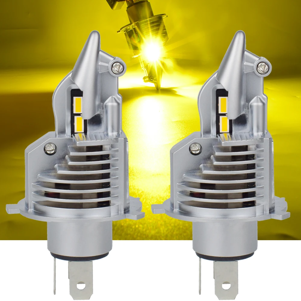 

Fighter H4 LED Headlight Bulb HS1 HB2 12V 60/55W Car Motorcycle Light Hilo Beam Auto Lamp 6500K Super White Yellow 3000K
