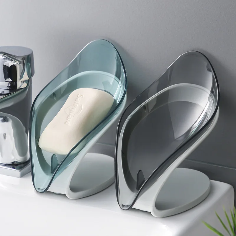 

Leaf Shap Soap Box Creative Drain Soap Holder Bathroom Soap Holder Free Perforated Soap Dish For Bathroom Suction Cup Soap Dish