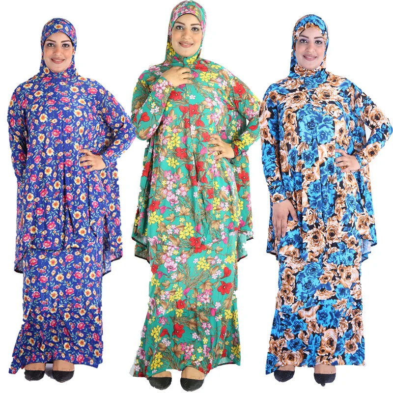 (12 шт./лот) новый стиль Женский кафтан с мусульманским принтом Khimar abaya два кубика