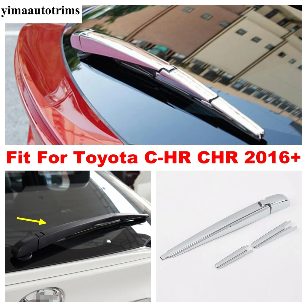 

ABS Chrome Rear Windshield Window Windscreen Rain Wiper Cover Trim Accessories Exterior Kit For Toyota C-HR CHR 2016 - 2021