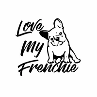 15cmx13cm love my frenchie french bulldog kk vinyl car decal window bumper car sticker dog blacksilver