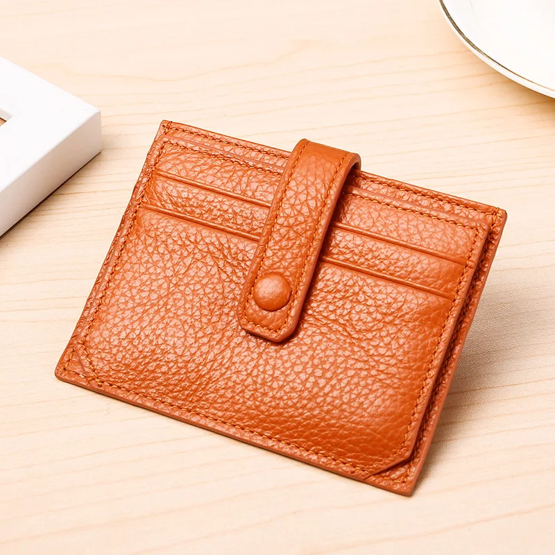 

Super Slim Soft Wallet 100% Genuine Leather Mini Credit Card Wallet Purse Card Holders Men Wallet Thin Small Women Purses