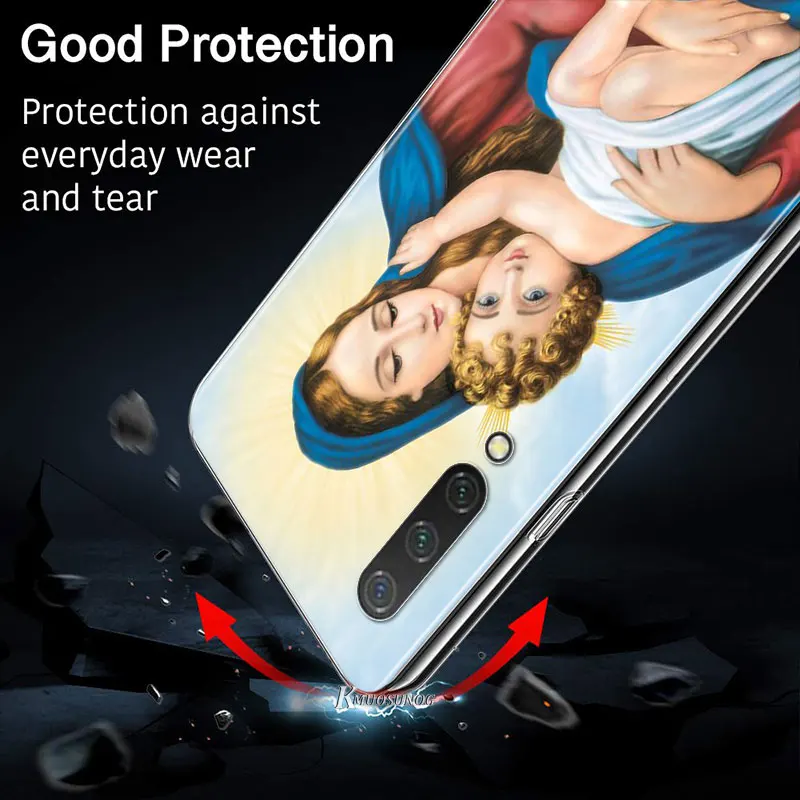

Virgin mary christian for Xiaomi Mi11 10T Note10 Ultra 5G 9 9T SE 8 A3 A2 6X Pro Play F1 Lite 5G Transparent Phone Case