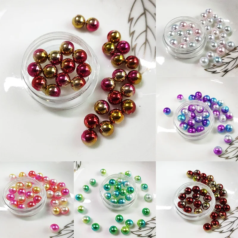 30 шт./пакет цветные жемчужные бусины для наполнения ювелирных изделий Нейл арт